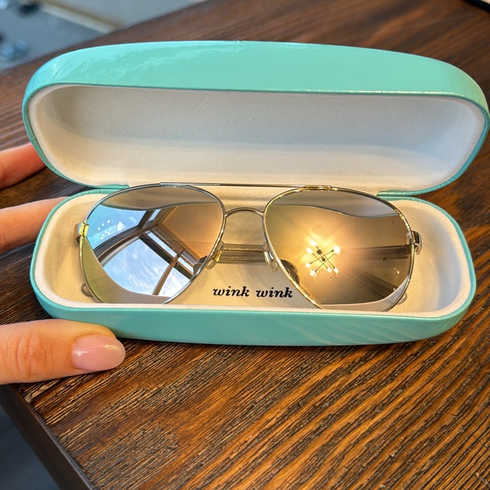 Authentic Kate Spade Aviators Silver Sunglasses - Picture 6 of 6